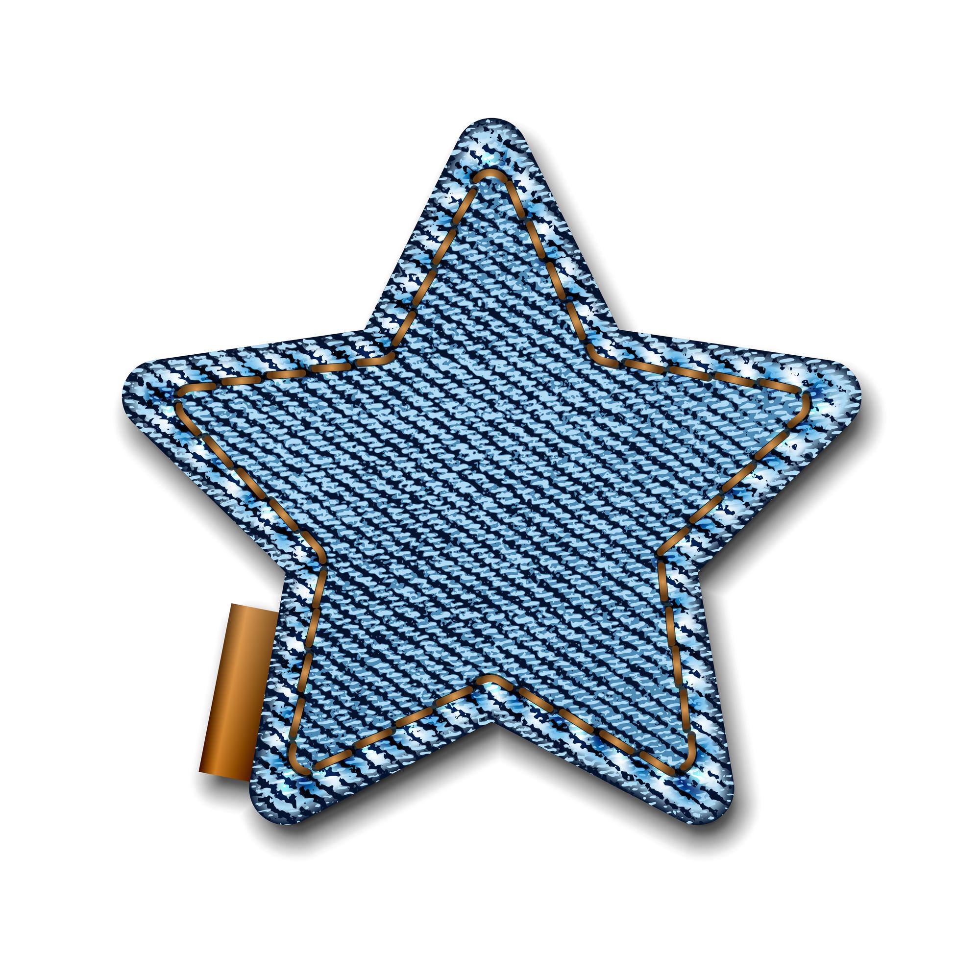 Patch ricamate colorate su denim